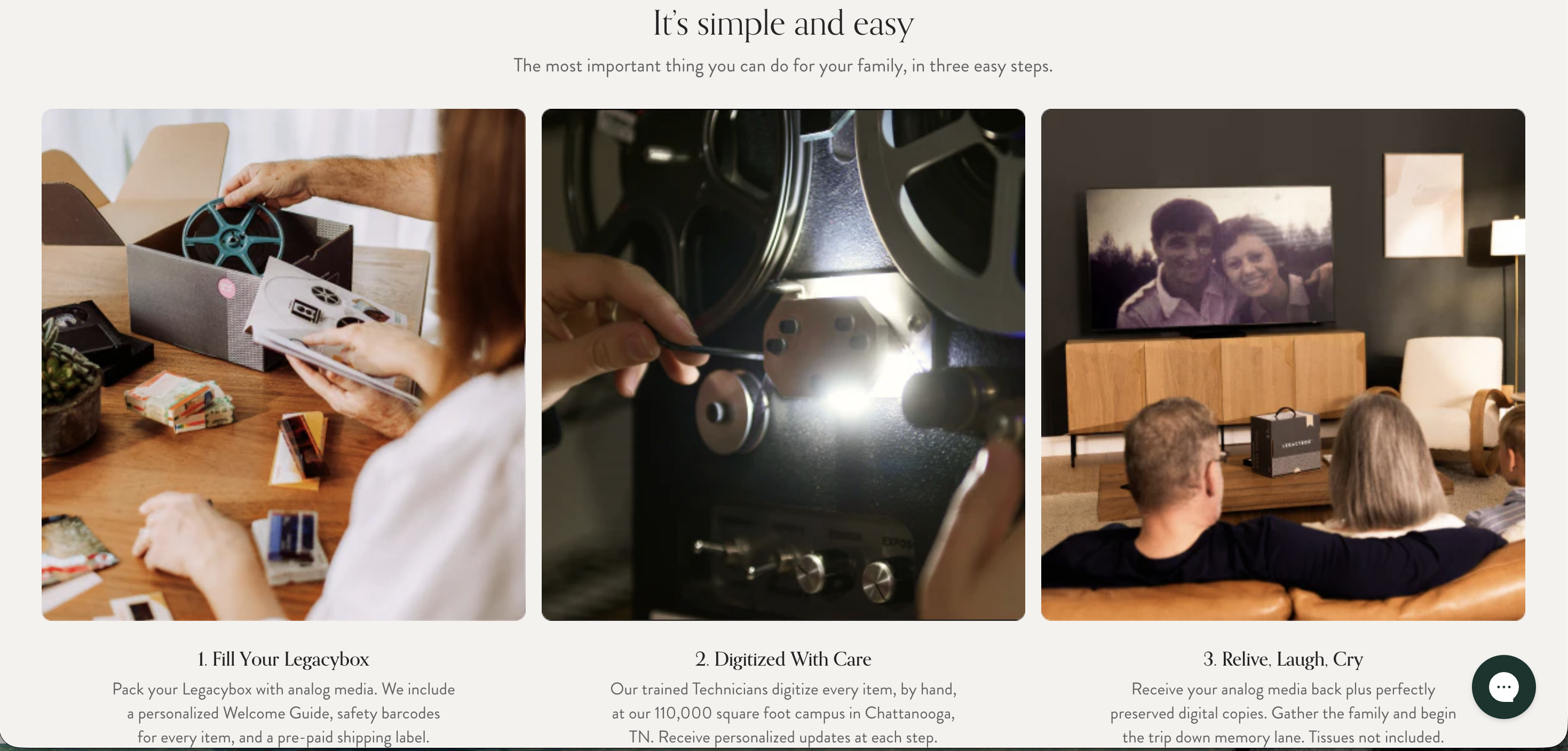 Legacybox How It Works page